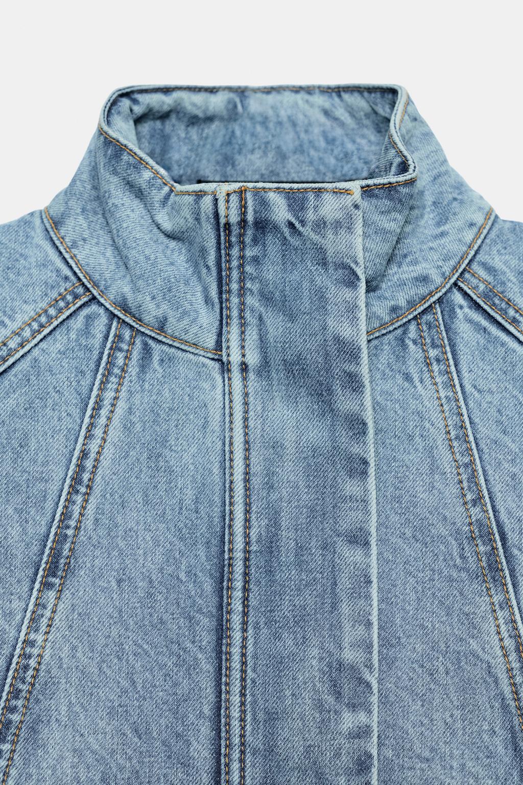 Blouson Bomber en Denim Z1975 à Col Montant (4)